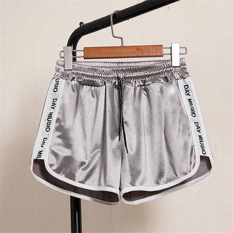 Korean Style Loose Wide Leg Pants Silky Quick-Drying Sports Shorts Women's High Waist Leisure Pajama
