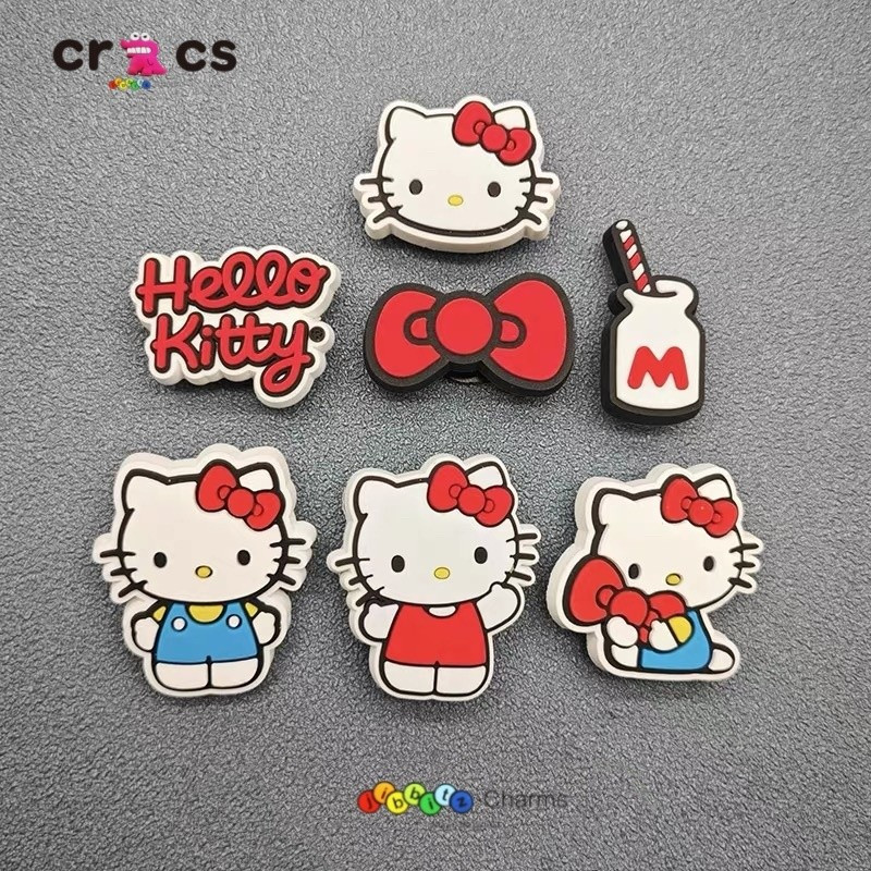 1Pieces Sticker Charm /Miếng dán dép, phụ kiện giày, nút mèo KT, thích hợp trang trí giày có lỗ