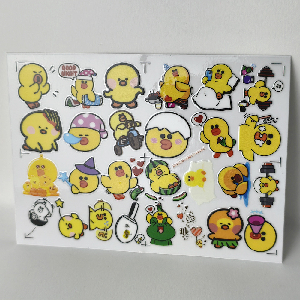 Đề can dán chuyển UV DTF chống nước 3D Sally Chicken