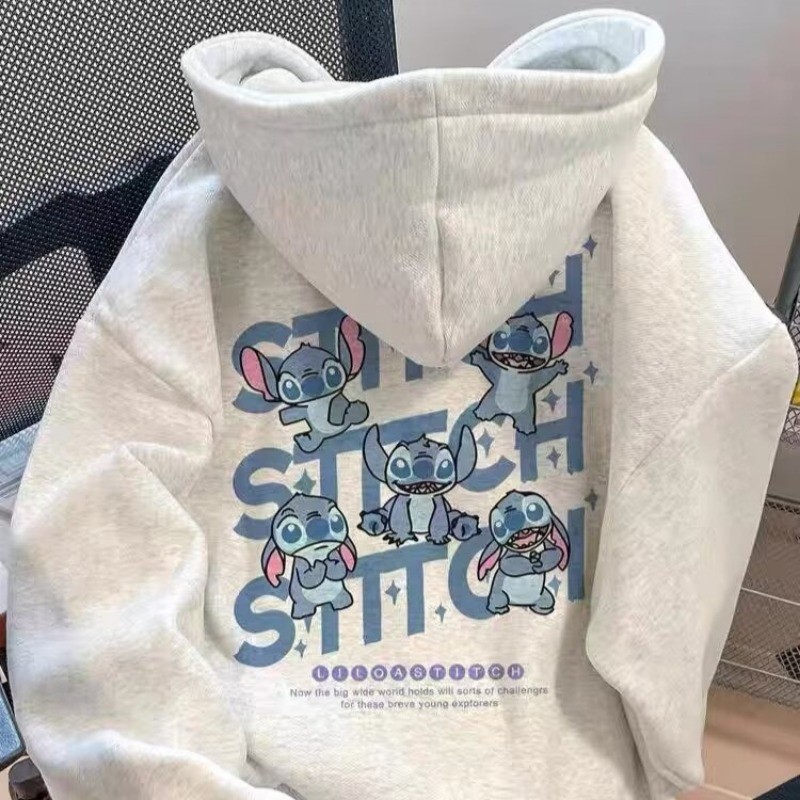Áo hoodie nam plus size M-5XL Stitch Disney, phù hợp mùa thu đông