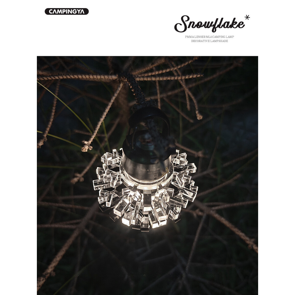Đèn Cắm Trại Campingya và Lenser ML4 - Ánh Sáng Cổ Điển Với Bông Tuyết, Trang Trí Bầu Không Khí