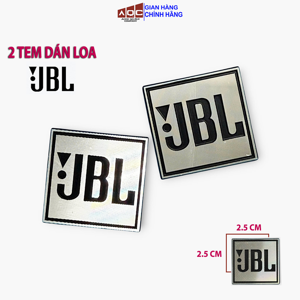 Bộ 2 TEM dán loa JBL Nhôm sơn tĩnh điện cỡ 2.5 x 2.5 cm tem dán cho dòng loa cầm tay, loa bluetooth 