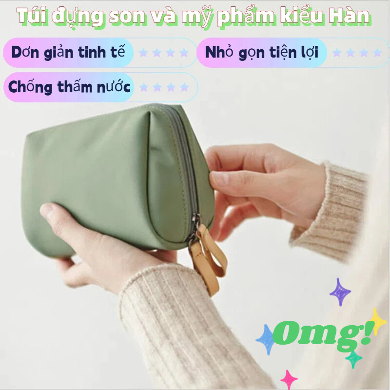 Túi đựng son và mỹ phẩm kiểu Hàn, đơn giản tinh tế, nhỏ gọn tiện lợi, chống thấm nước và thiết thực
