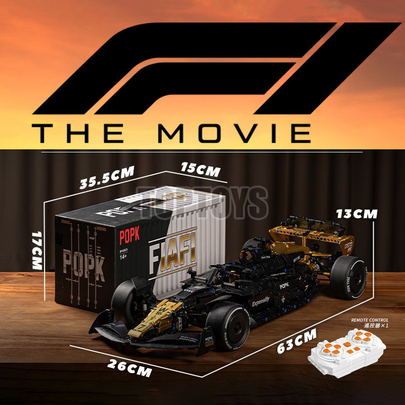F1: The Movie Apx-GP Mạ điện Vàng F1 Khối xây dựng điều khiển từ xa F1 Xe đua tỷ lệ 1: 8 Đồ chơi mô 