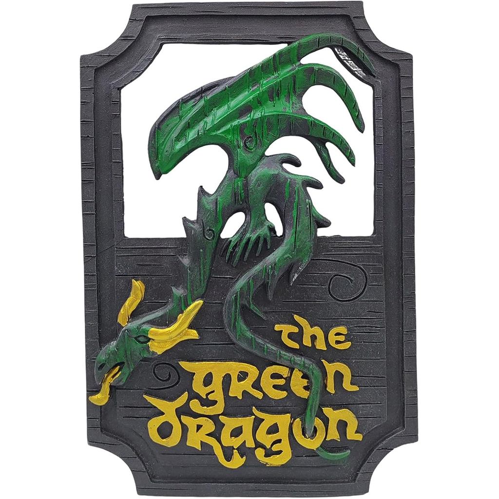 KISWIAR Trang trí tường rồng xanh, Treo tường rồng bằng nhựa, 9x6 inch, Dấu hiệu cá nhân cổ điển cho