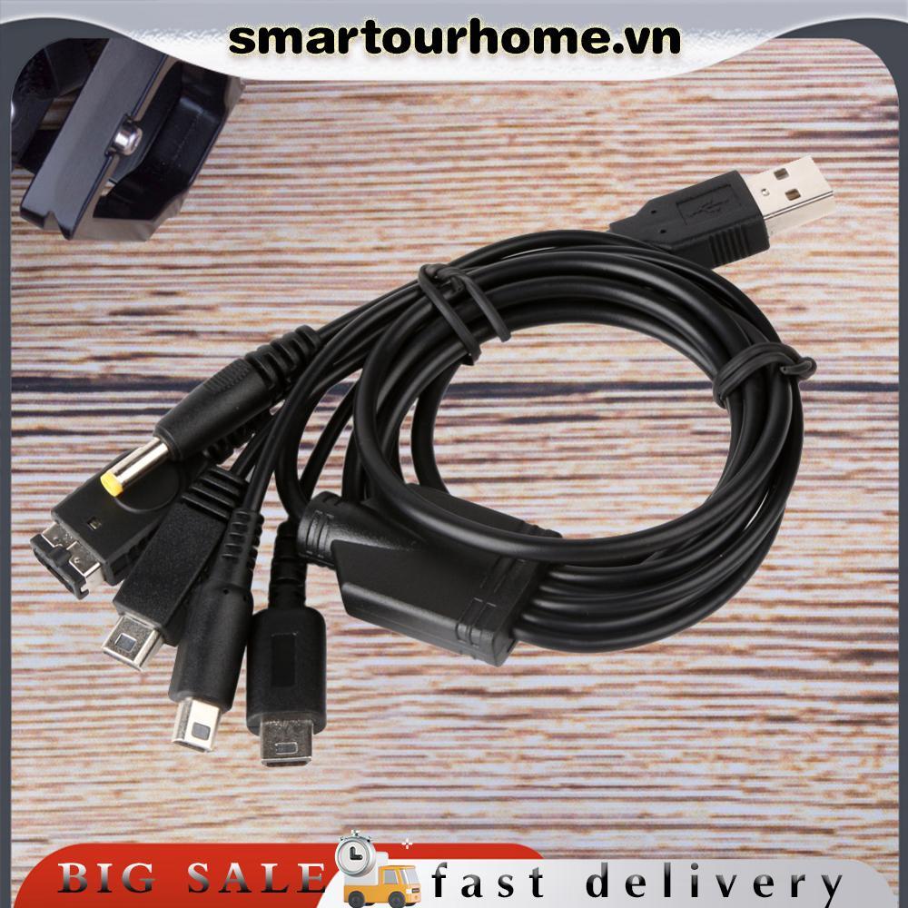 [smartourhome.vn] Cáp sạc USB 5 In1 Dây cáp trò chơi cho Nintendo NDSL / NDS NDSI XL 3DS