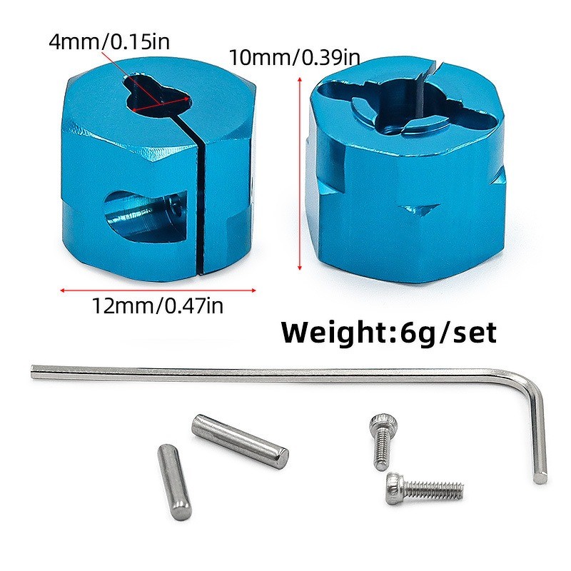 RC 2 Chiếc Kim Loại 12 Mm Bánh Xe Lục Giác Hub Adapter 54610 Cho Tamiya WR / GF / G6 Series WR02 GF0