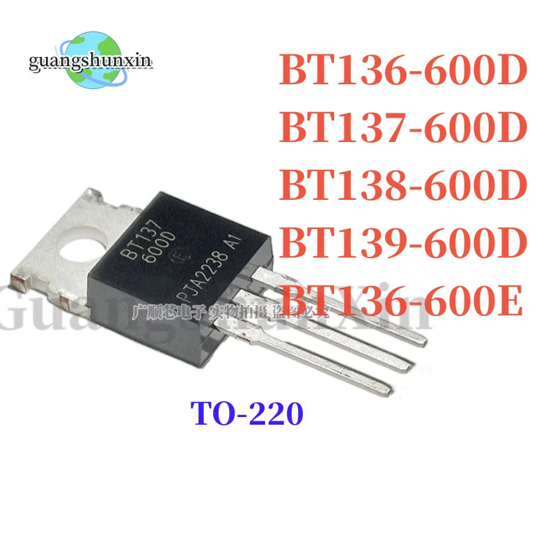 10 chiếc BT136-600E BT136-600D TO-220 BT136 600D BT136-600 BT137-600D BT138-600D BT139-600D Ba đầu c