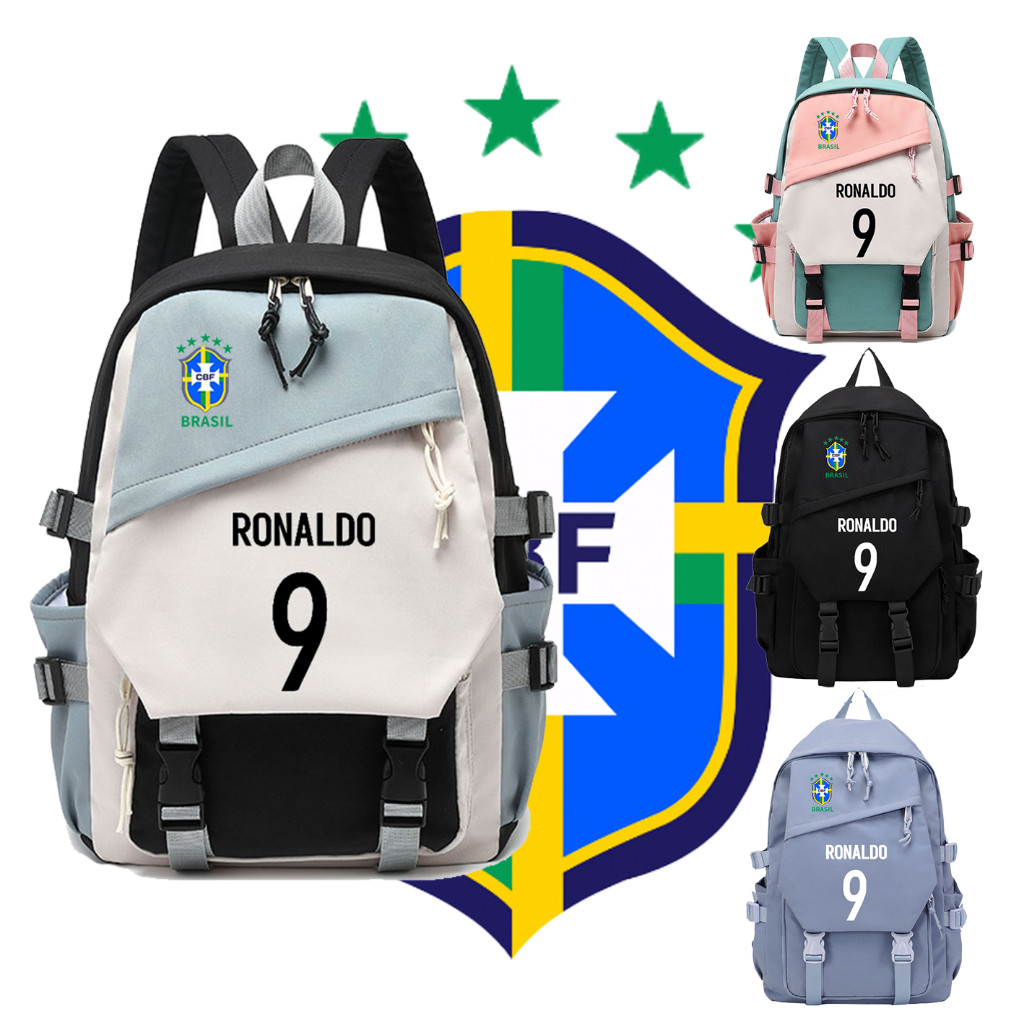 Túi đi học ngoại vi CBF Ronaldo Luiz Nazario De Lima Số 9 No.11 No.99 Ba lô thể thao bóng đá cho bé 