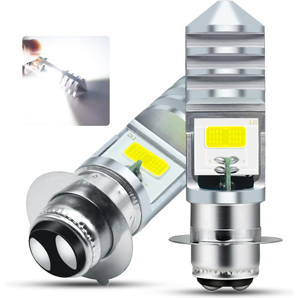 2 Bóng Đèn LED ATV 9-48V Trắng, 1800LM Hi-Lo Beam 4COBs H6M P15D Bóng Đèn LED Cho Hoặc Xe Máy, Y ama