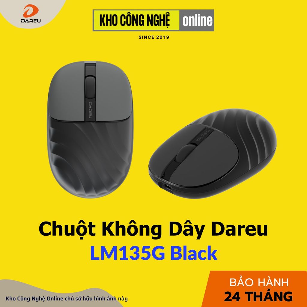 Chuột không dây DAREU LM135G - Black (Hàng Chính Hãng)