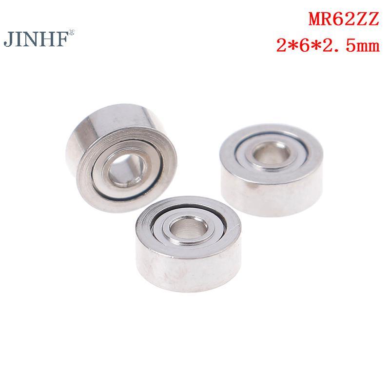 JINHF 10 Chiếc MR62ZZ (2x6x2.5mm) Vòng bi chính xác được bảo vệ bằng kim loại Vòng bi mini HOT