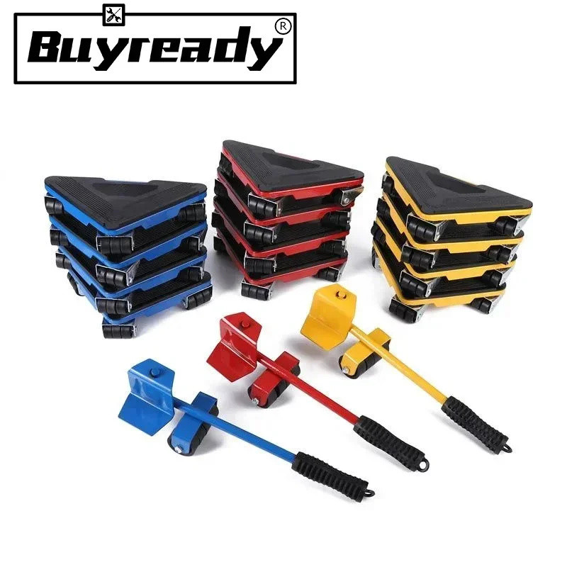 800KG Bộ 5 Bộ Trọng Lượng Movers Tam Giác Movers Dụng Cụ Xử Lý Tiện Lợi Đa Năng Khối Ròng Rọc Cho Ch