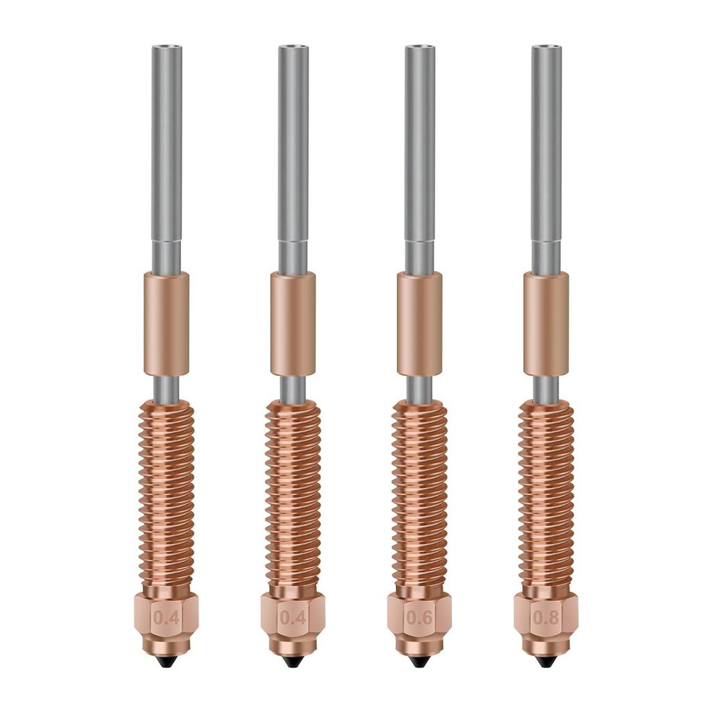 2 * 0.4 + 0.6 + 0.8mm K1Nozzle 4 Vòi phun K1c Ender 3 V3 KE Đầu phun thép cứng trao đổi nhanh Đầu ph