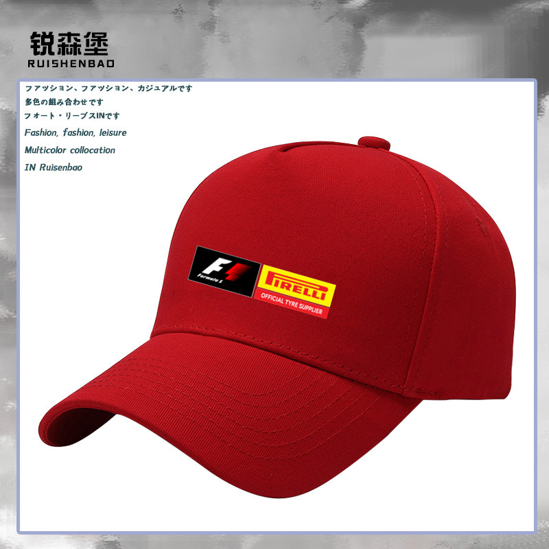 Pirelli Pirelli F1 Formula Racing Peaked Cap Nam Mũ bóng chày thấm mồ hôi bằng vải Cotton đa năng