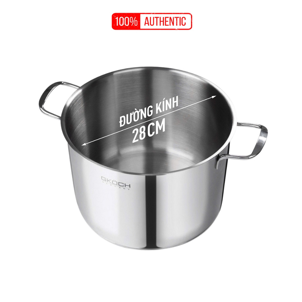 Nồi luộc gà Gkoch Germany 28cm 12L Gkoch SYC-209 Nấu nhanh, giữ nhiệt lâu, bền đẹp chuẩn Đức