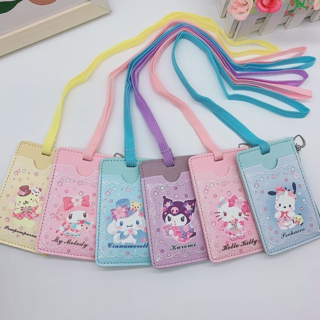 Trẻ Em Ez-link Đựng Thẻ Có Dây Da Pu Bỏ Túi Ví Đựng Tiền 2 Khe Cắm Hộp Đựng Thẻ Hoạt Hình Dễ Thương 