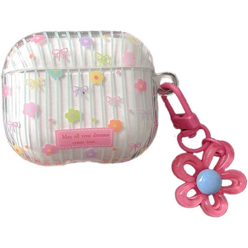 Hộp đựng tai nghe thiết kế họa tiết hoa hồng dễ thương Tương thích với AirPods Pro 3 (2025), Vỏ bảo 