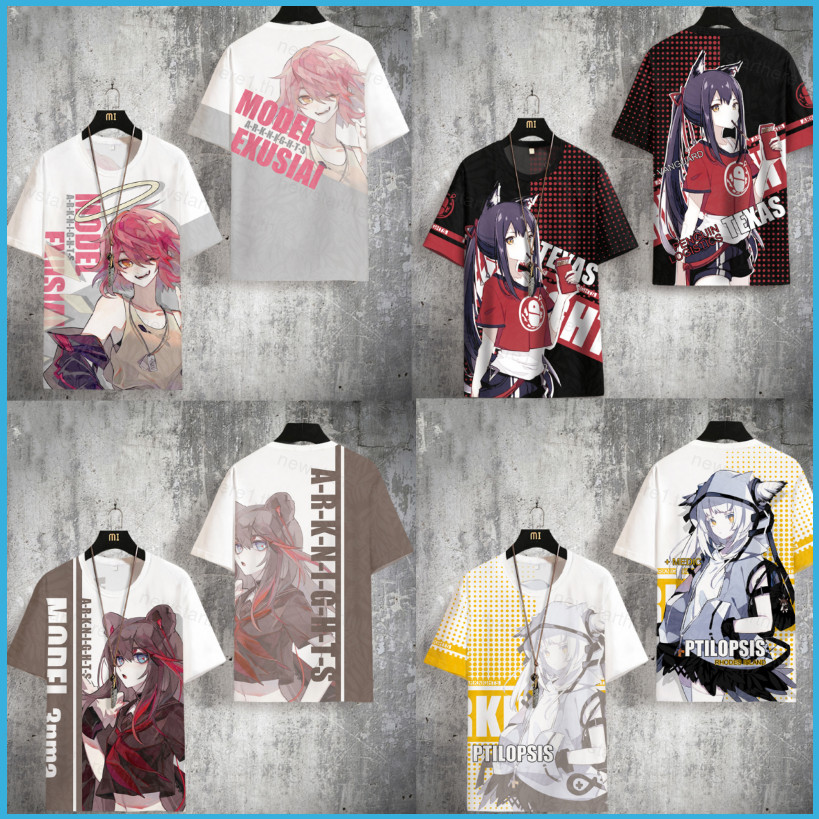 Áo Thun Unisex Arknights Exusiai Ptilopsis, Phong Cách Oversize Thời Trang