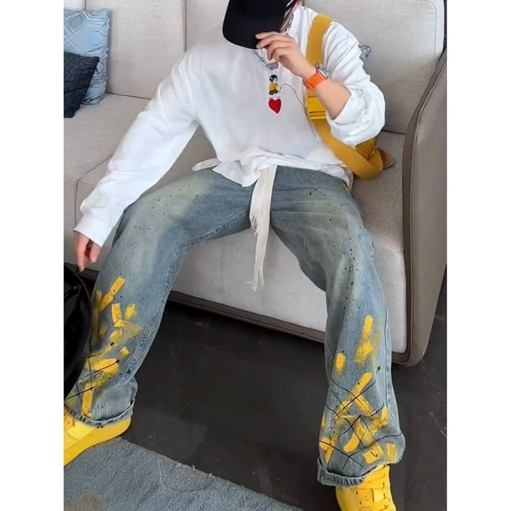 Quần Jeans Nam Graffiti Vẽ Tay, Phù Hợp Mặc Hàng Ngày và Mùa Thu CK1014