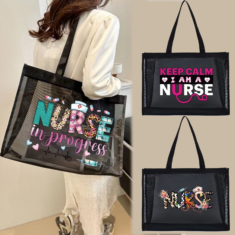Tote Bags Women Wallets Travel Storage Bags Handbag Organizer Grid Package Nurse Printing Series