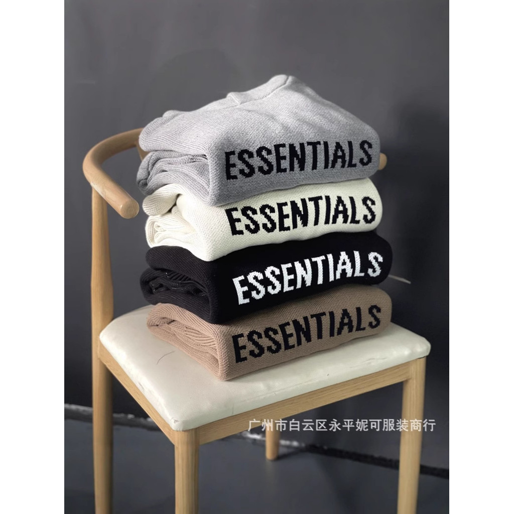 T8FJ FOG Essentials sweater Letter Hooded Sweater Unisex High Street Fashion Loose Fit Autumn Winter
