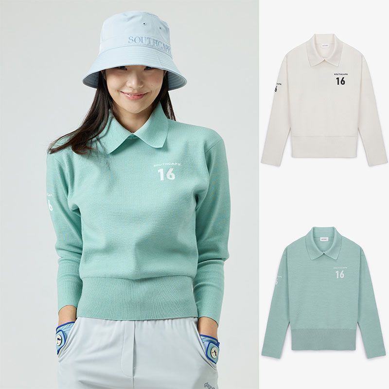 Mới Thu Đông Golf Wear Ve Áo Thể Thao Dài Tay Áo Len