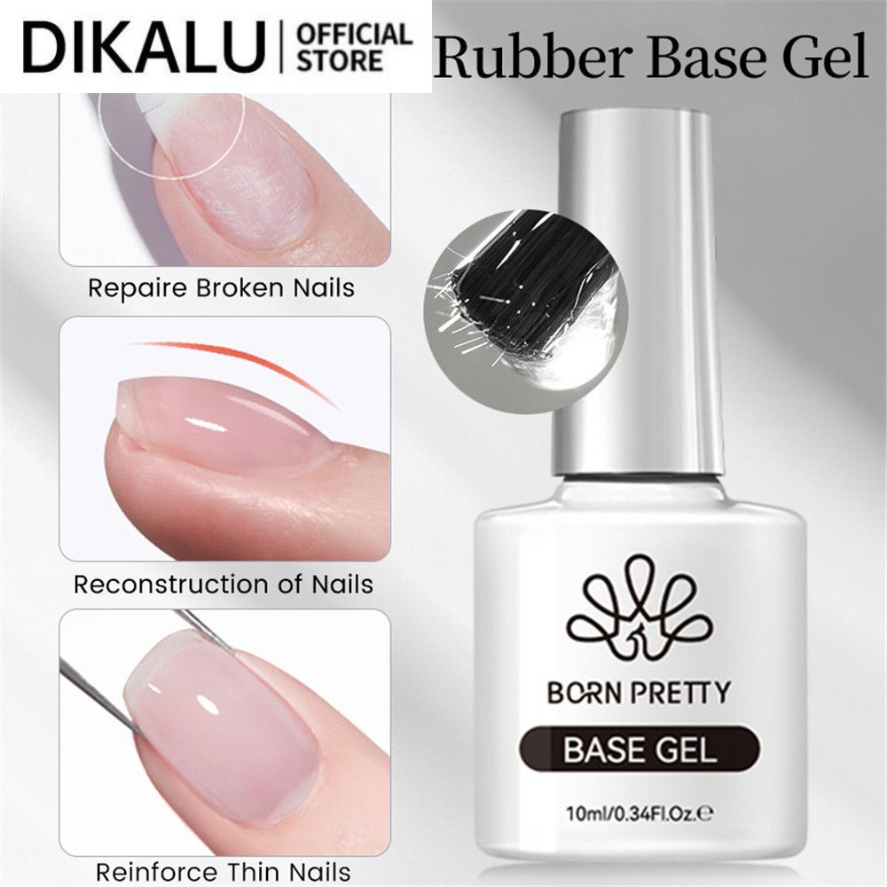 Born Pretty Fiber Rubber Base Coat Nail Gel Ice Transparent Repair Construction Functional Photother