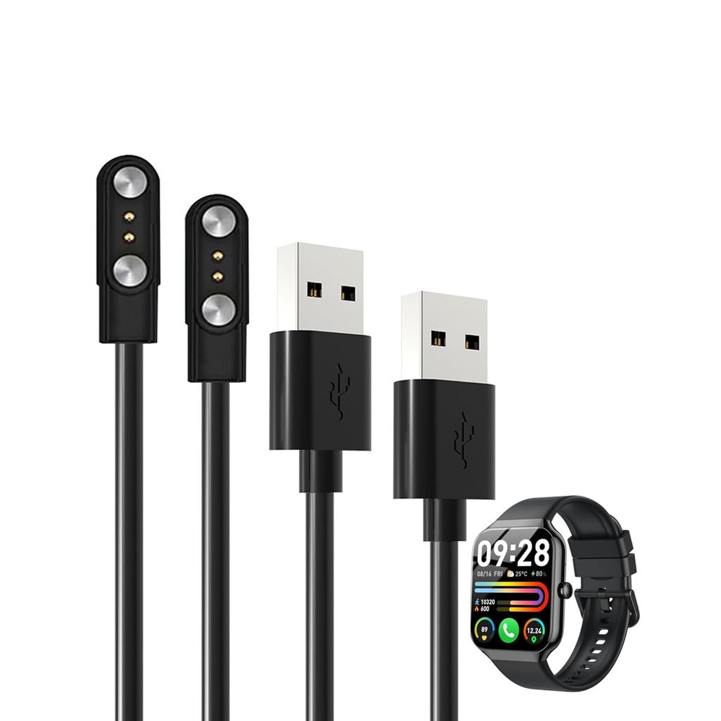 [2 Gói] Dành cho Bộ sạc đồng hồ thông minh Motast P99 1.96 Inch, Cáp sạc USB thay thế từ tính Tương 