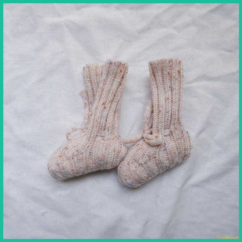 Innlike1 Booties Cho Bé Sơ Sinh Đầu Tiên Giày Đi Bộ Ấm Đan Mềm Booties Cho Bé