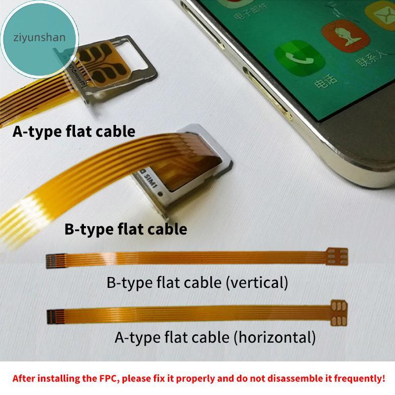 Ziyunshan Nano 4FF Bộ chuyển đổi thẻ Sim Cáp nối dài FPC sang Nano 4FF Micro 3FF Tiêu chuẩn 2FF Sim 