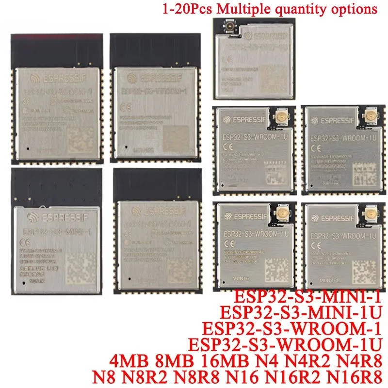 1-20 Chiếc ESP32S3 ESP32-S3-WROOM-1 1U ESP32-S3-MINI 1U 4MB 8MB 16MB N4 N4R2 N4R8 N8 N8R2 N8R8 N16 N