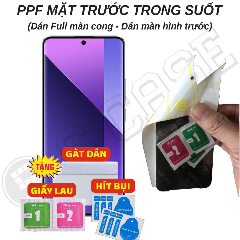 Dán PPF Full Màn Trong Suốt Cho Xiaomi Redmi Note 13 Pro/ Redmi Note 13R Pro/ Redmi Note 13