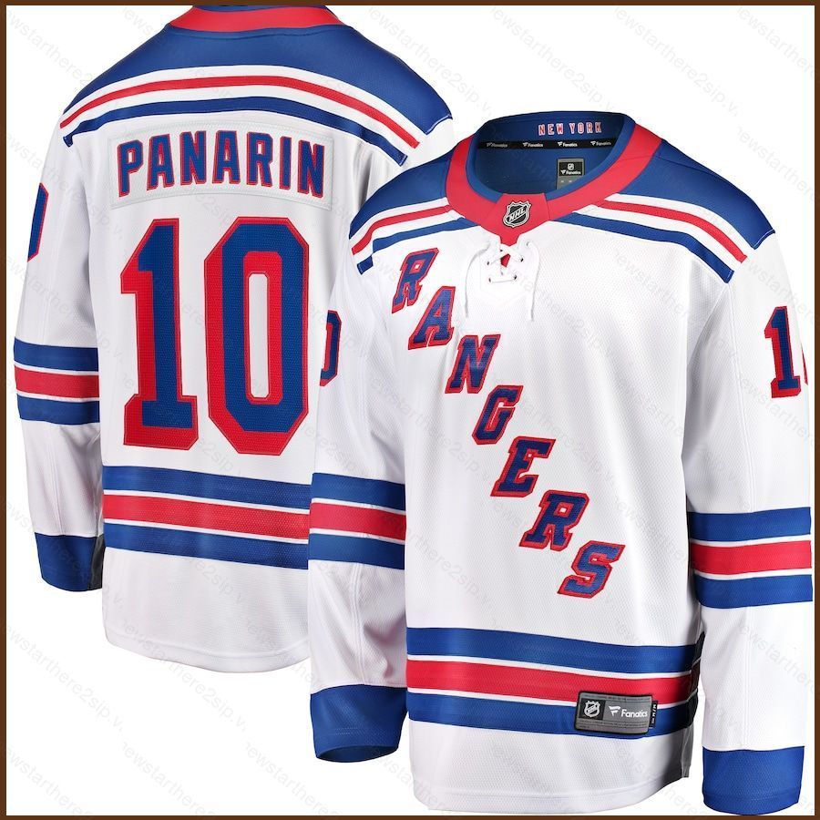 Áo thun dài tayjersey New York Rangers màu trắng cho người hâm mộ Pavel Vladimír Panarin - Phiên bản