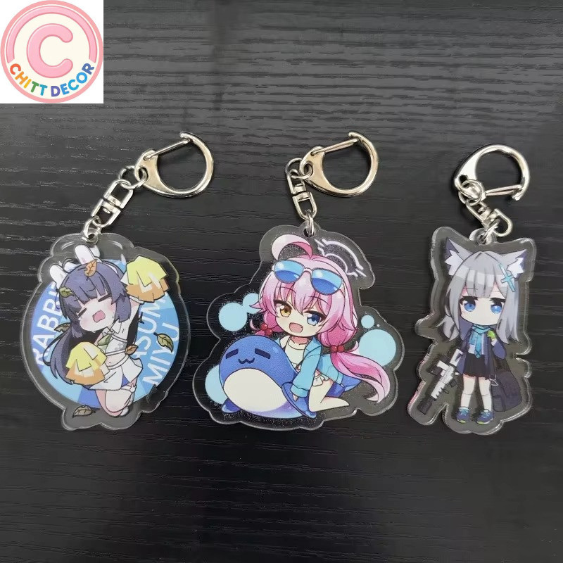 Móc Khoá Blue Archive Takanashi Hoshino Sorasaki Hina Game Chibi Trang balo cặp sách mica- chit