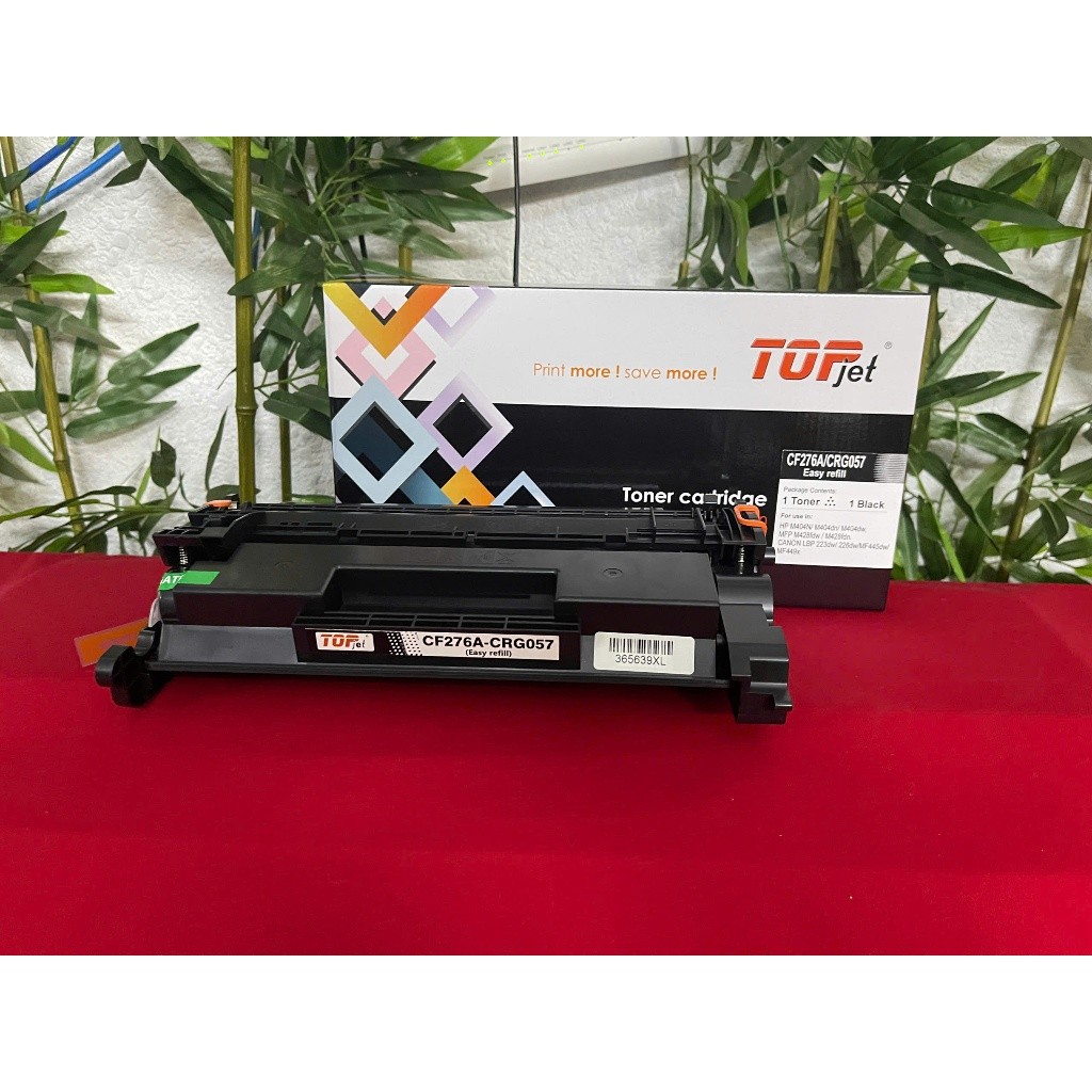 Hộp Mực Topjet Hộp mực CF276A_ có lỗ đổ mực cho máy in LaserJet Pro M404dn, M404dw, M428dw, M428fdw,