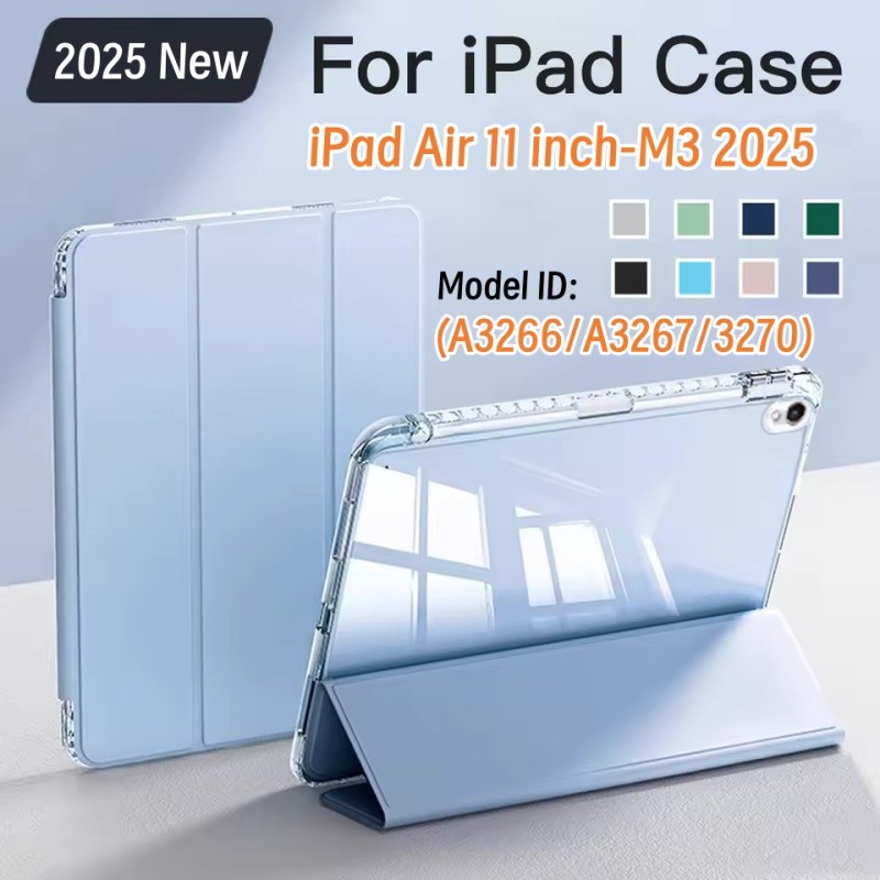 Ốp Lưng Cho iPad Air 11 inch M3 2025 Có Khe Cắm Bút Bảo Vệ Từ Tính Cho iPad Air 11 "Ốp Lưng Trong Su