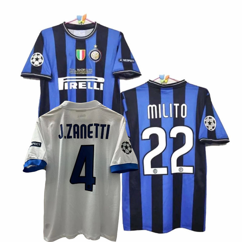 2009 10 Inter Milan Retro Jersey sân khách Áo thể thao nam sân khách
