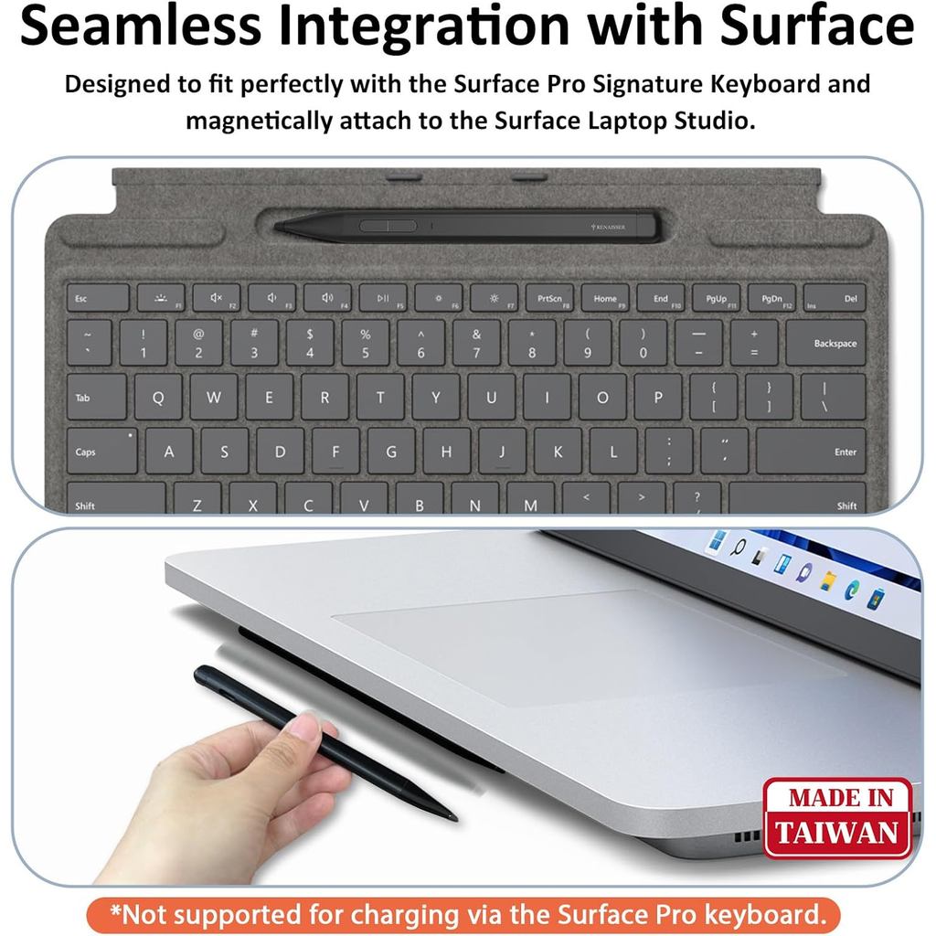 Slim Pen 2 dành cho phi công + PC Surface Pro 11, Sản xuất tại Đài Loan, Tương thích với Surface Pro