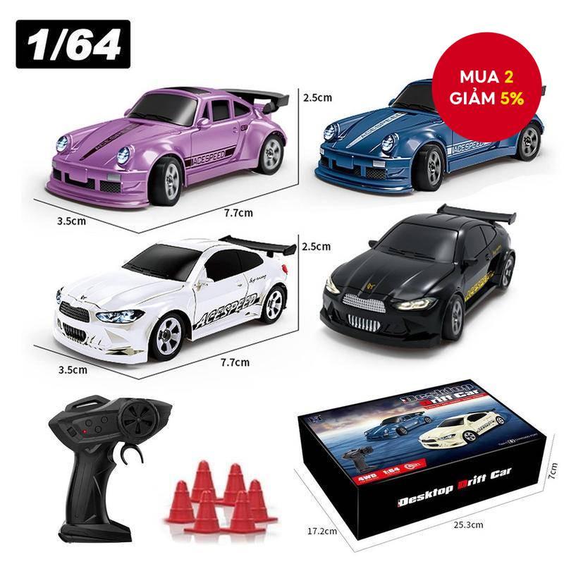 Xe Drift RC 2.4G 1/64 Mini Xe RC 4WD Tốc độ Cao Mô Hình Xe Điều Khiển Từ Xa Quà Tặng Mini