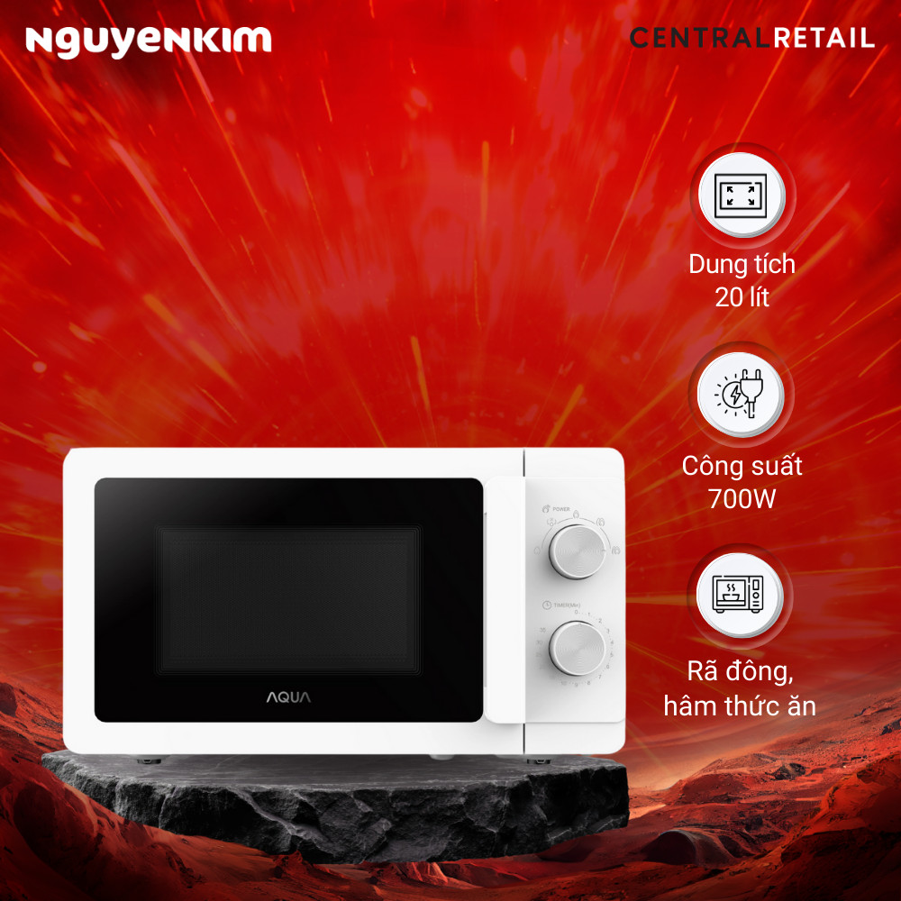 [Mới 2025] Lò vi sóng AQUA 20 lít AQS-MWM2001R(W)-VN
