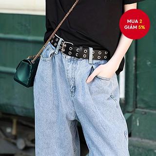  Đôi Đinh Tán Lỗ Nhỏ Thắt Lưng Đen Da PU Punk Thắt Lưng Hip Hop Unisex Quần Jeans Thắt Lưng Nữ Nam 