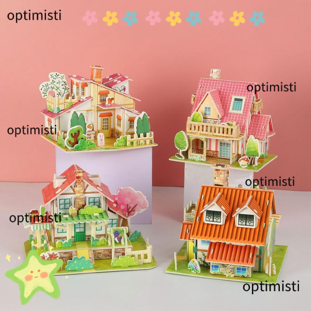 Câu đố mô hình nhà OPTIMISTI, Câu đố ghép hình giấy giáo dục sớm, Đồ chơi trẻ em Mô hình câu đố vui 
