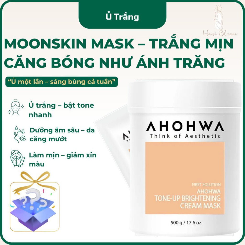 ￼Mặt Nạ ủ Trắng ahohaw Dạng Kem Ahohaw Tone-Up Brightening Cream Mask ( 500g ) Giúp Da Trắng Sáng, B