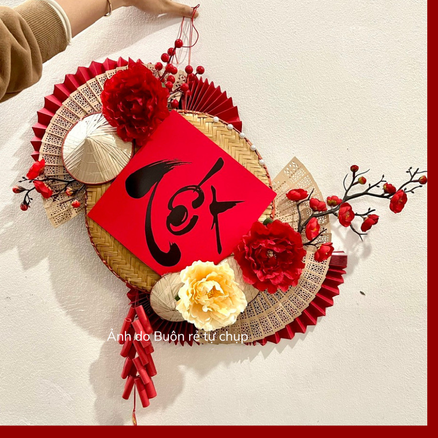 Chữ thư pháp,Tấm giấy đỏ, phụ kiện trang trí mẹt decor Tết - Nét Bút Tài Lộc Tinh Hoa Thư Pháp Tết N