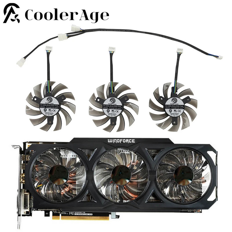Quạt Card Video Cho Gigabyte GTX 980 760 670 580 770 760 960 560Ti R9 290X 75MM PLD08010S12HH Quạt L