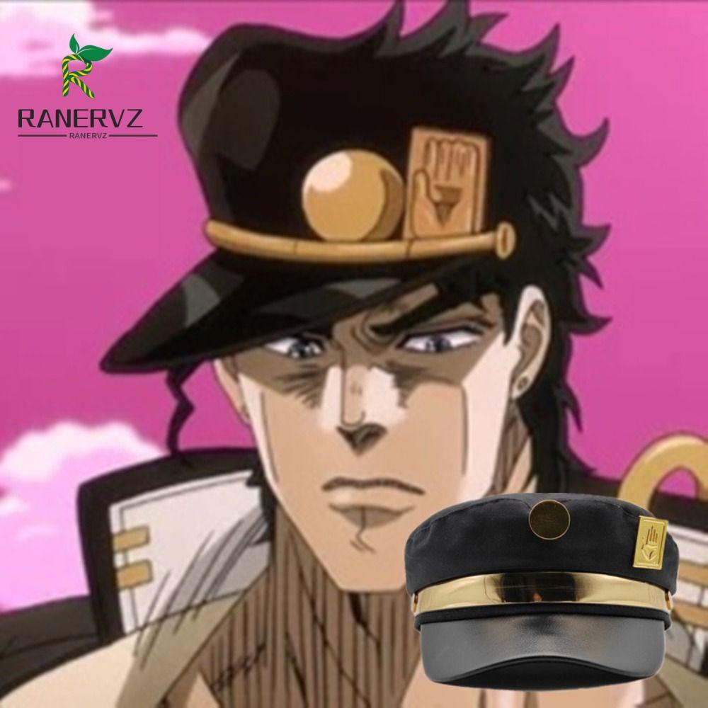 RANERVZ Mũ Cosplay Goth Hip-Hop Phong Cách Kujo Jotaro, Cá Tính Đen Bạc Cho Nữ