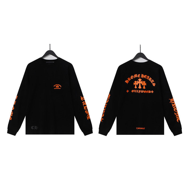 Chrome Hearts Áo thun dài tay in hoa Unisex mới chất lượng cao 1127