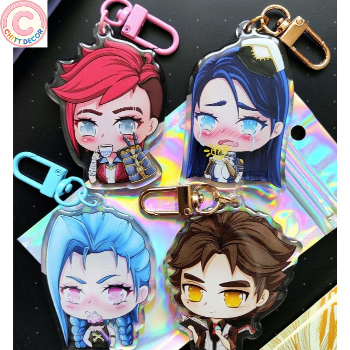 Arcane Charm Keychain Jinx acryl and epoxy design