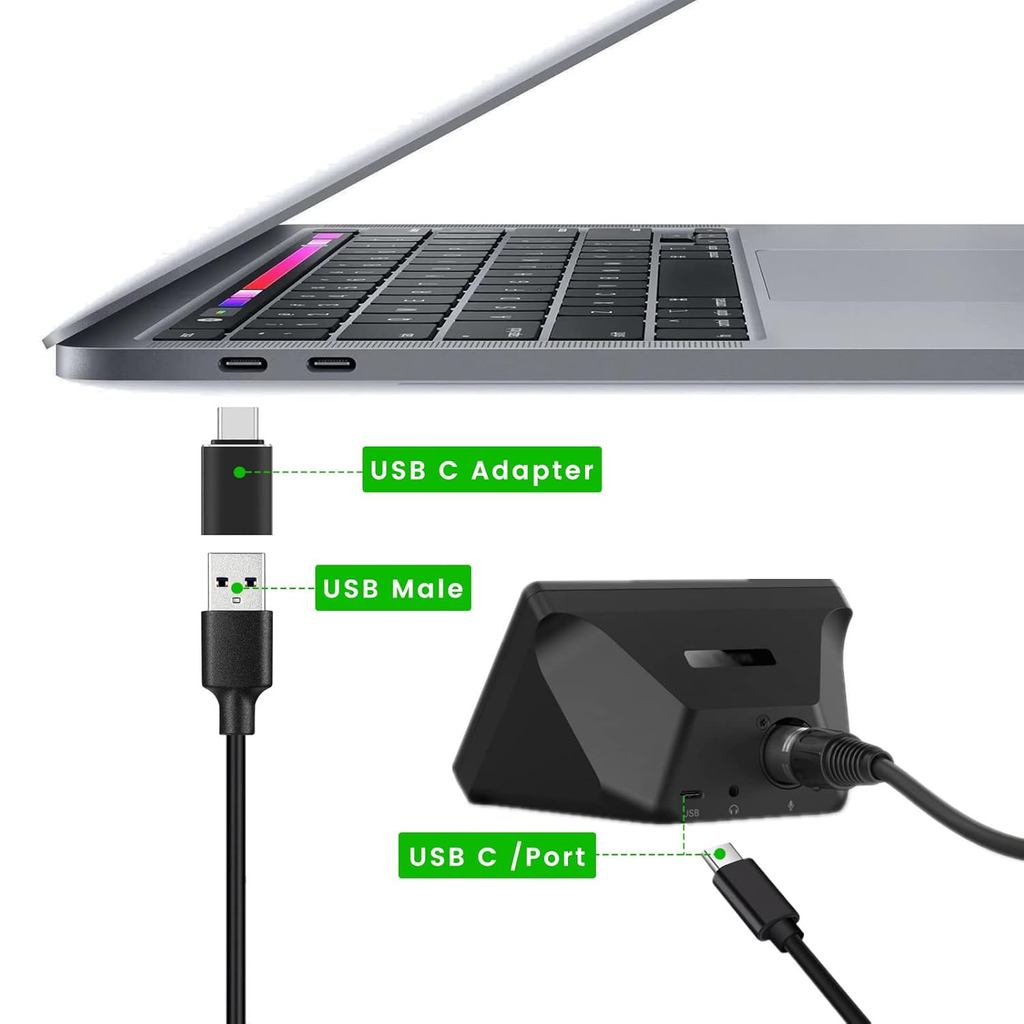 Cáp USB C sang USB weishan Tương thích với Elgato Wave XLR / Facecam / Stream Deck XL (32 phím), với